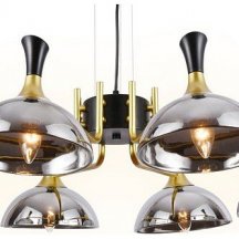 Подвесной светильник Ambrella light Traditional 5 TR9084/8 BK/GD/SM черный/золото/дымчатый E27/8 max 40W D920*750