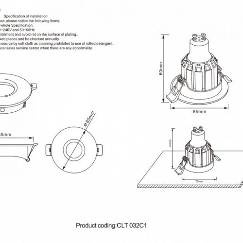 Встраиваемый светильник Crystal Lux CLT 032C1 WH