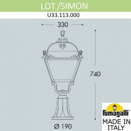 Наземный фонарь Fumagalli Simon U33.113.000.AXH27