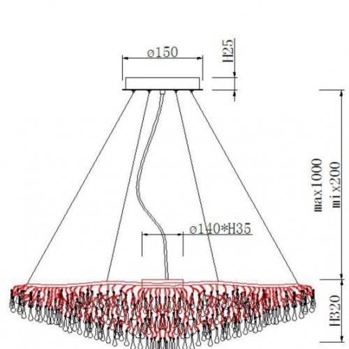 Подвесная люстра 86-8015/800S