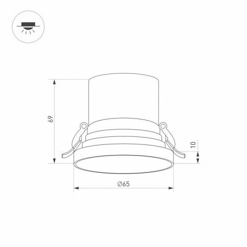 Встраиваемый светодиодный светильник Arlight MS-Volcano-Built-R65-6W Day4000 035437