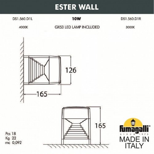 Настенный светильник уличный Fumagalli Ester DS1.560.000.AXD1L