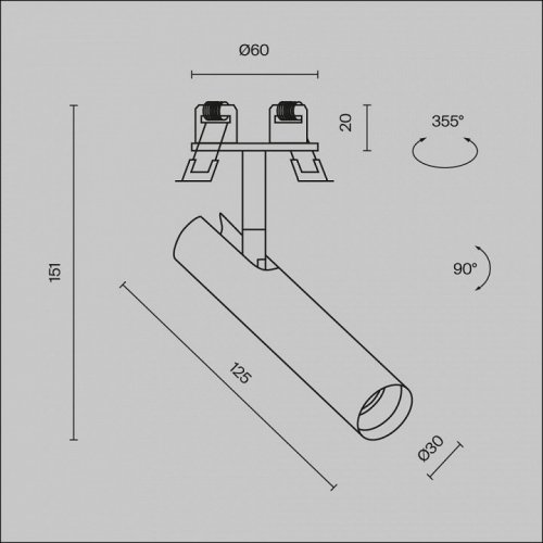 Точечный светильник Focus T C141RS-L125-6W3K-B