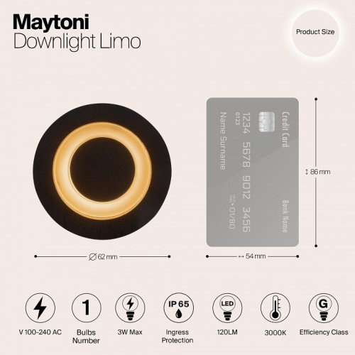 Встраиваемый светодиодный светильник Maytoni Limo O037-L3B3K