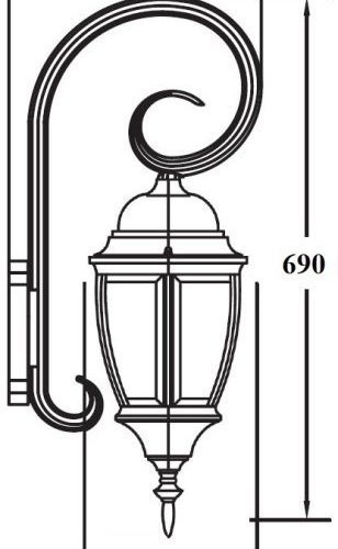 Настенный фонарь уличный Oasis_Light ARSENAL L 91202L/18 Gb