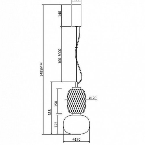 Подвесной светильник Pattern MOD267PL-L18CH3K