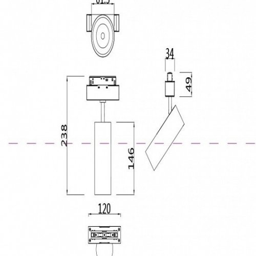 Трековый светильник Maytoni Track lamps TR019-2-15W3K-B