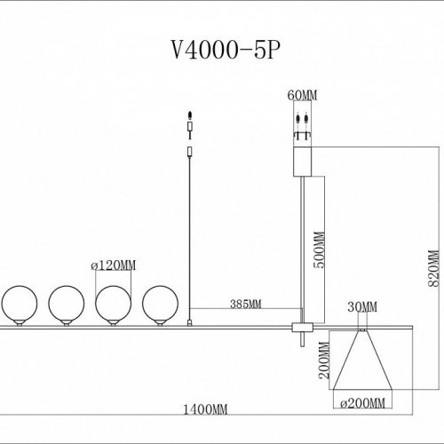 Подвесная люстра Moderli Holly V4000-5P