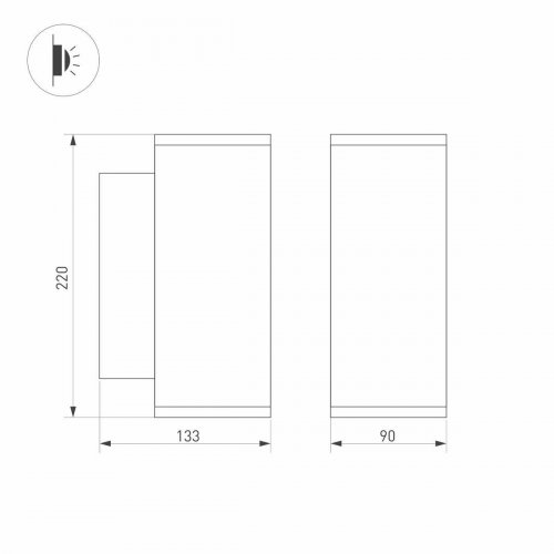 Уличный настенный светодиодный светильник Arlight LGD-Forma-Wall-Twin-R90-2x12W Warm3000 037253