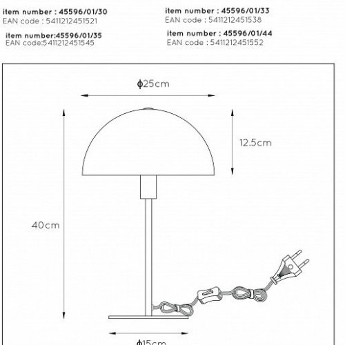 Настольная лампа Lucide Siemon 45596/01/30