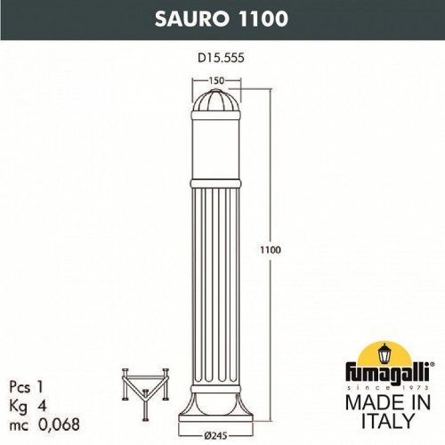 Наземный светильник Fumagalli Sauro D15.555.000.WXF1R.FC1