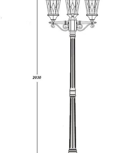 Наземный фонарь Oasis_Light ASTORIA 2M 91408MB Bl ромб