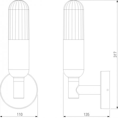 Настенный светильник уличный ISIDA 35165/U черный