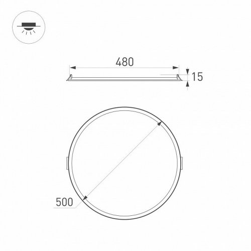 Встраиваемый светодиодный светильник Arlight DL-Edge-R500-40W Day4000 036420