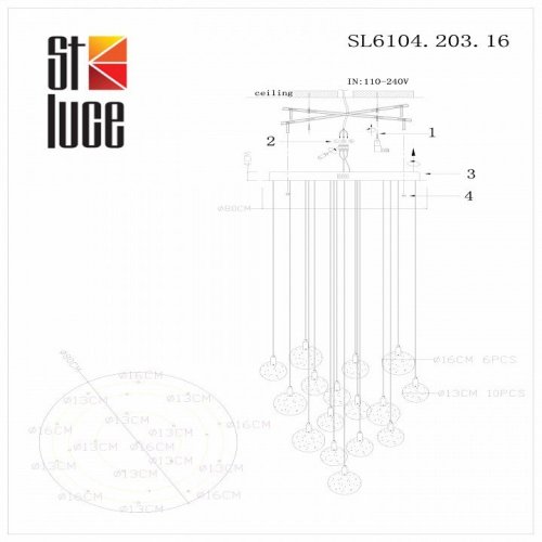 Подвесная люстра ST Luce ST-Luce Montecelio SL6104.203.16