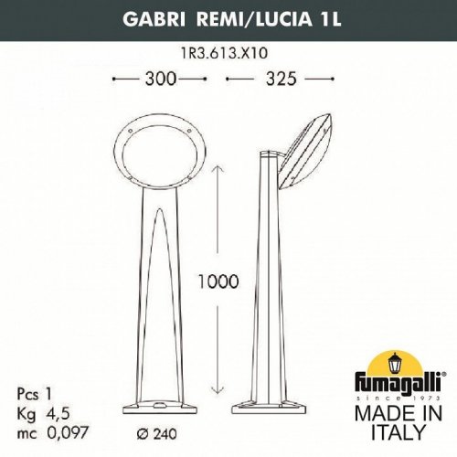 Наземный фонарь Fumagalli Lucia 1R3.613.X10.LYE27