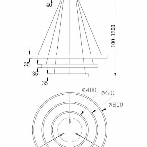 Подвесной светодиодный светильник Maytoni Rim MOD058PL-L100BS4K