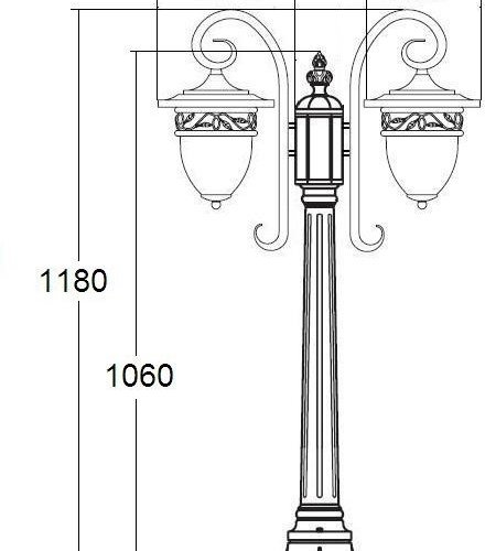 Наземный фонарь Oasis_Light KRAKOV 1 L 87207LA/18L Gb