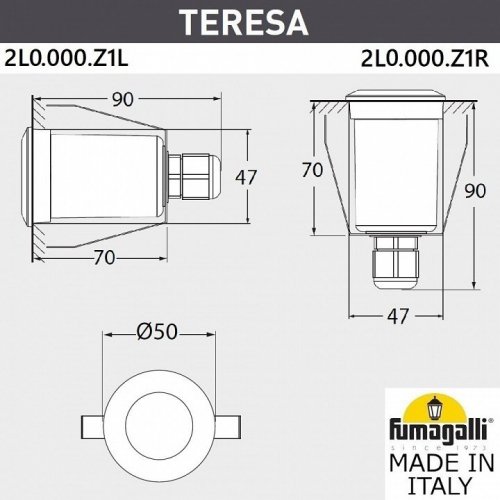 Встраиваемый светильник уличный Fumagalli Teresa 2L0.000.000.LXZ1L