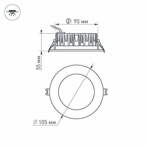 Встраиваемый светильник Arlight Ltd Ltd-105WH-FROST-9W Warm White 110deg