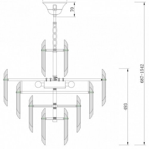 Подвесная люстра Maytoni Flare DIA200PL-06G