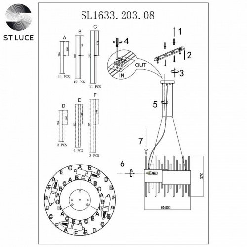 Подвесная люстра ST Luce Olvera SL1633.203.08