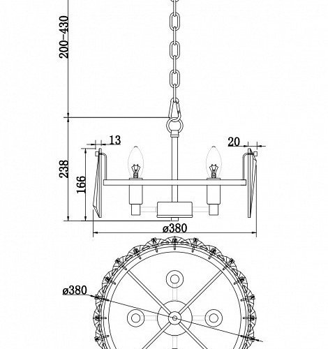 Подвесная люстра Maytoni Puntes MOD043PL-04CH