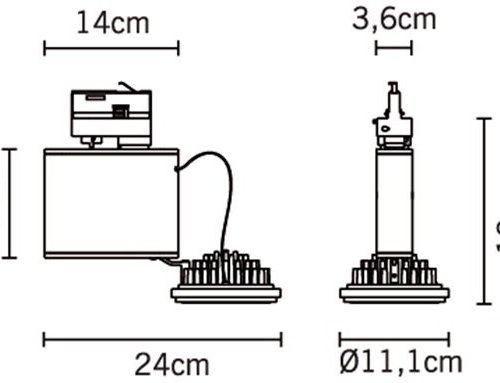 Трековый светильник Bianco D70J0302