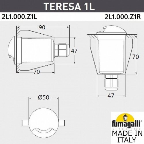 Встраиваемый светильник уличный Fumagalli Teresa 2L1.000.000.LXZ1L