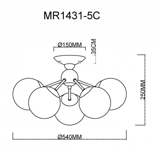 Потолочная люстра MyFar Kate MR1431-5C