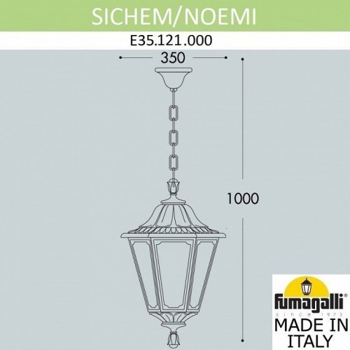 Уличный подвесной светильник Fumagalli Noemi E35.121.000.AYH27