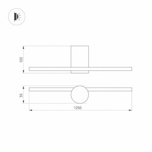 Настенный светодиодный светильник Arlight SP-Vinci-M-S1200x55-12W Day4000 036930