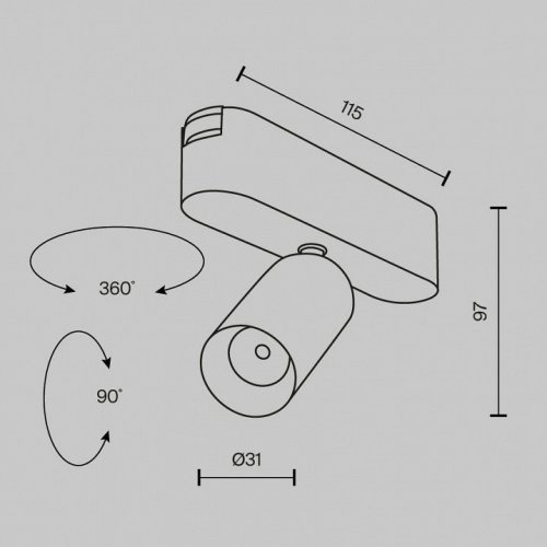 Трековый светильник Maytoni Technical Focus LED Radity TR103-1-5W3K-M-W