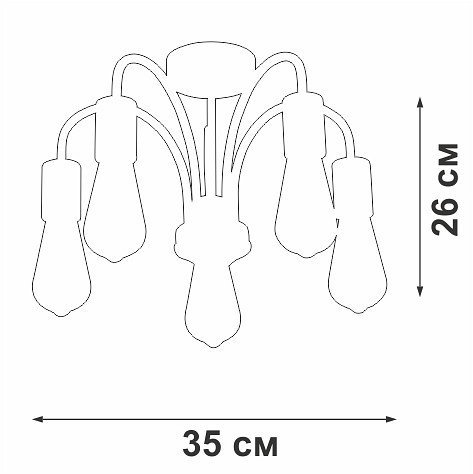 Люстра на штанге Vitaluce V3024 V3024-1/5PL