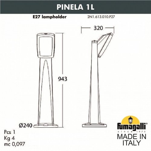 Наземный светильник Fumagalli Germana 2N1.613.010.LYF1R