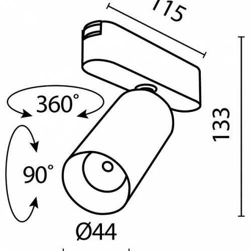 Трековый светильник Focus LED TR103-1-12W3K-M-B