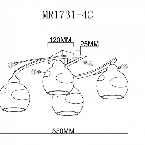 Потолочная люстра MyFar Stella MR1731-4C