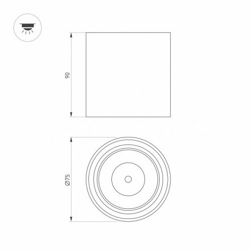 Потолочный светодиодный светильник Arlight SP-Salt-R75-8W Warm3000 039378