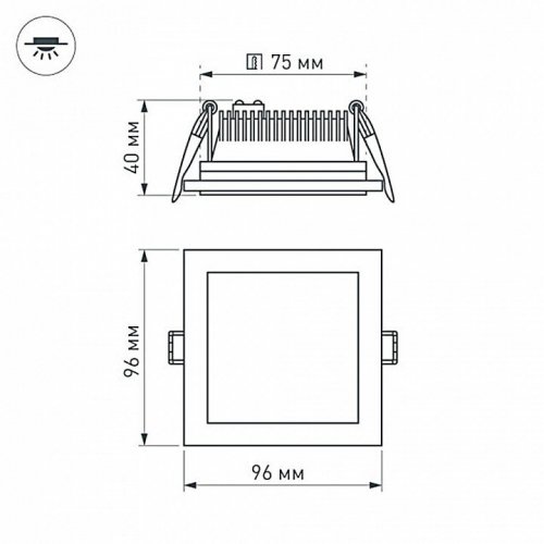 Встраиваемый светильник Arlight Lt-s96 Lt-s96x96WH 6W Day White 120deg