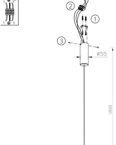 Подвесной светильник Livin LH8028/1P-BK-PBK-SGD