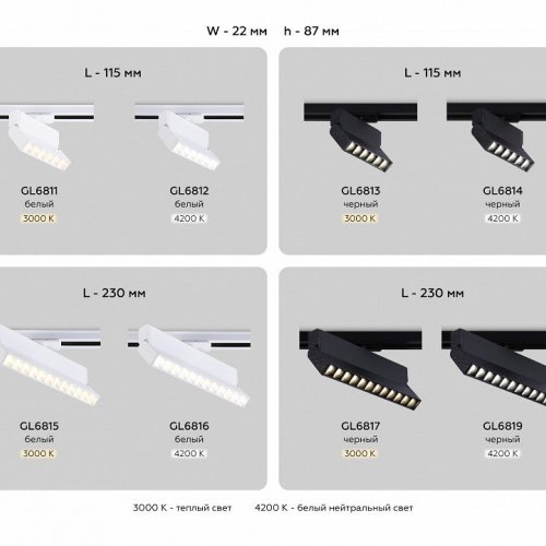 Трековый светильник Track System GL6812