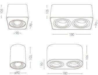 Накладные точечные светильники Kanlux TOLEO DTO50-W 26111