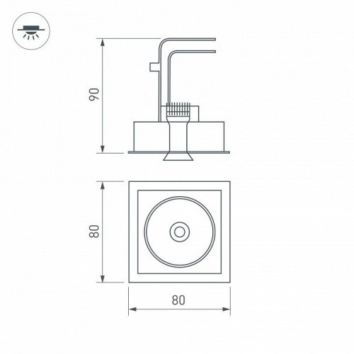 Встраиваемый светильник Arlight CL-SIMPLE-S80x80-9W Warm3000 (BK, 45 deg) 028149