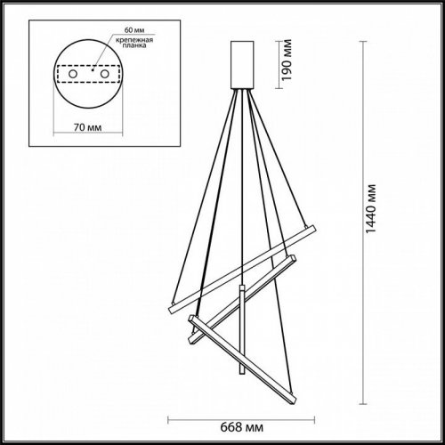 Подвесной светодиодный светильник Odeon Light Cometa 3860/48L