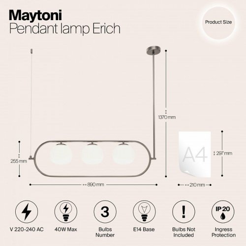 Подвесной светильник Maytoni Erich MOD221PL-03N