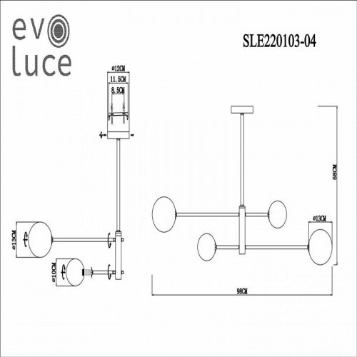 Подвесная люстра Evoluce Arcola SLE220103-04