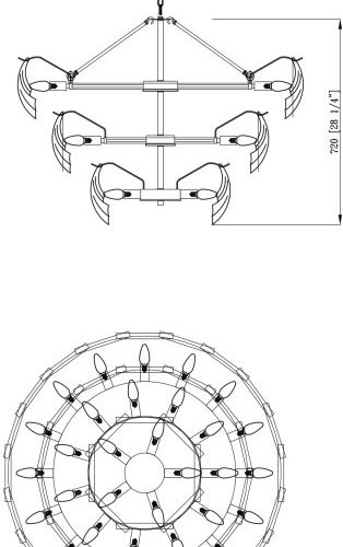 Подвесная люстра Justine V10410-32P