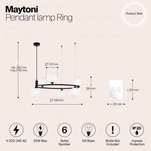 Подвесная люстра Maytoni Modern Mod013 MOD013PL-06B