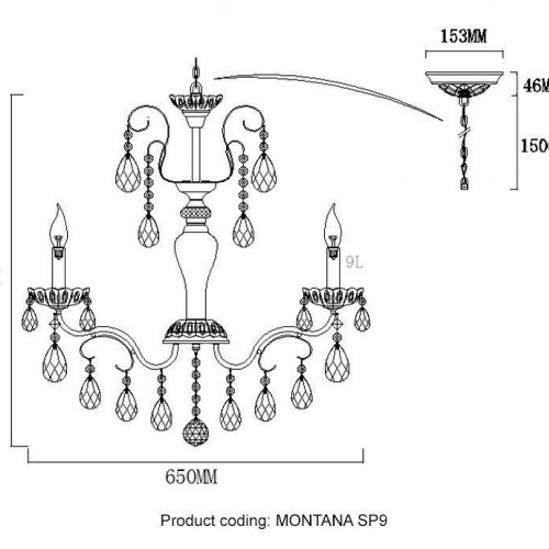 Подвесная люстра Crystal Lux Montana SP9