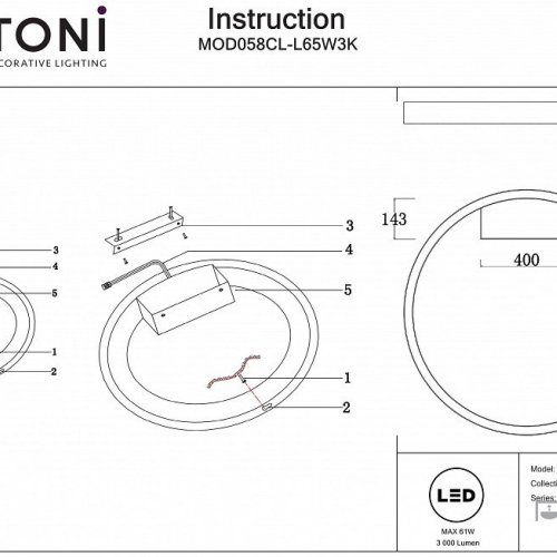 Потолочный светильник Maytoni Rim MOD058CL-L65W3K